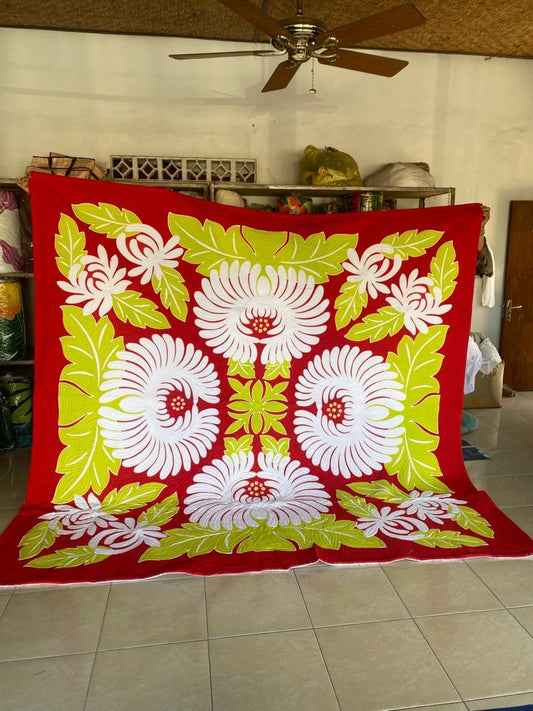Bedspread King Cotton Hand Painted Batik with Pillow Covers