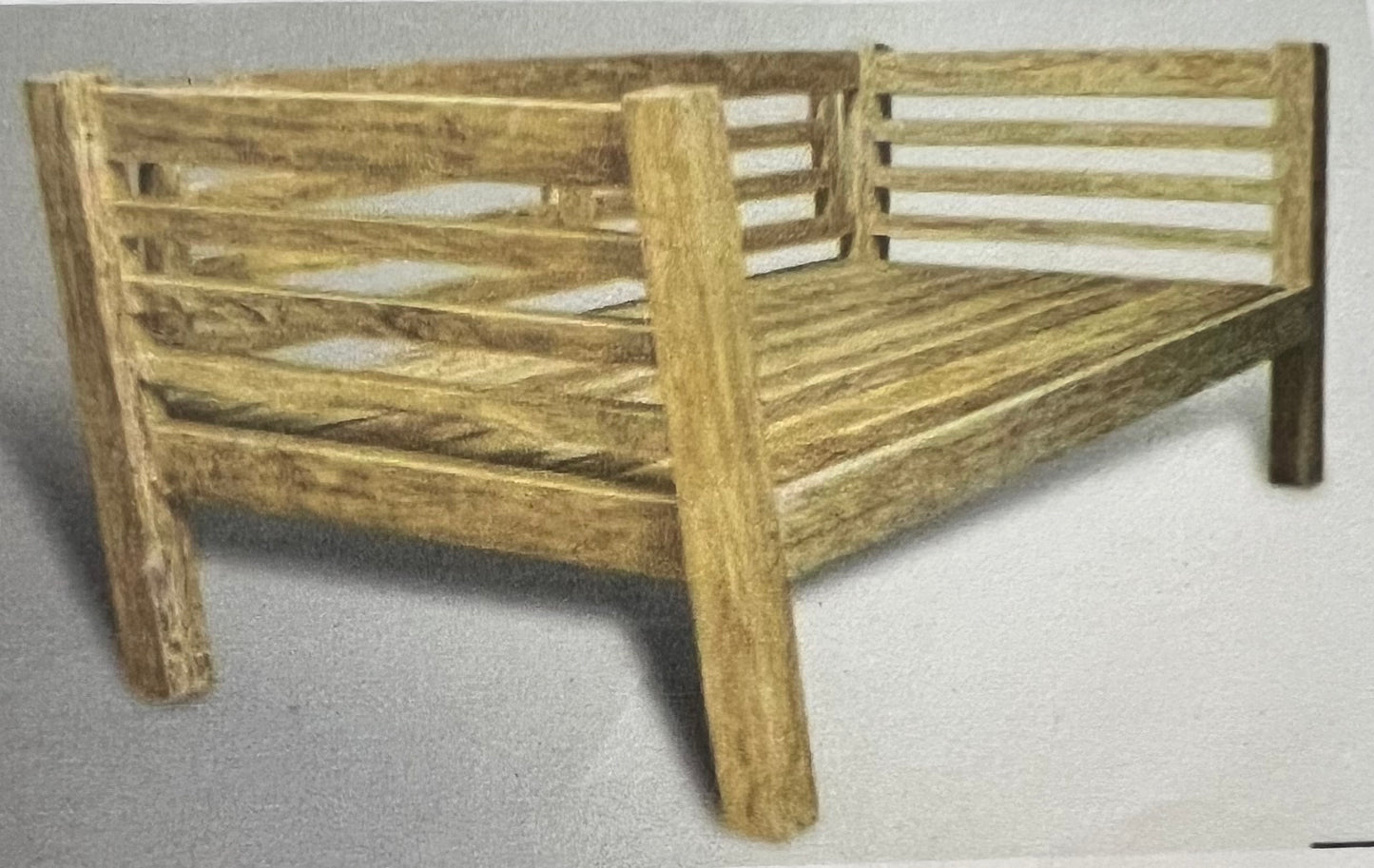 Batubulan Elde Miring LE Recycled Teak Daybed (Creamwash)