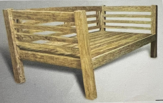 Batubulan Elde Miring LE Recycled Teak Daybed (Creamwash)