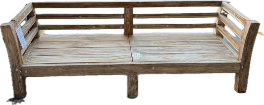 Batubulan Elde curved arm Teak Daybed lowline 6 leg Single (Creamwash)