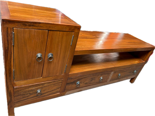 Teakwood Batubulan 2 door 3 drawer stepped cabinet Natural 145cm length