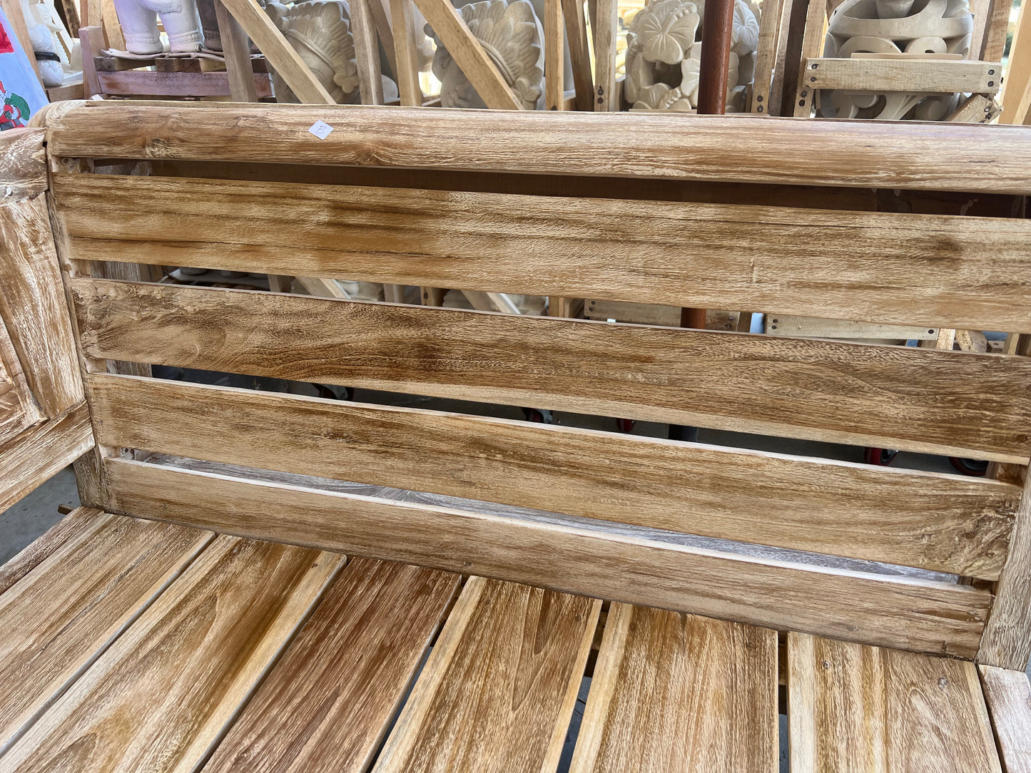 Batubulan Yanto Recycled Teak Daybed slat arms Single Creamwash