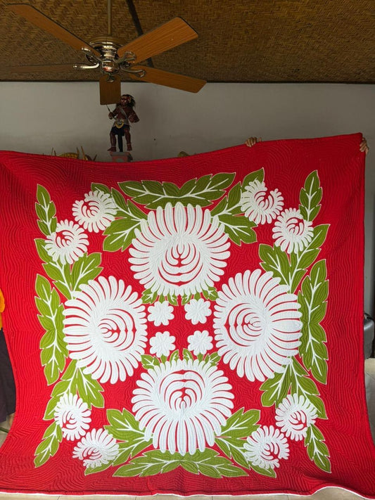 Bedspread Queen Cotton Hand Painted Batik with Pillow Covers