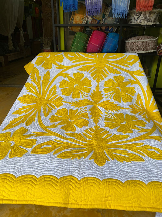 Bedspread Queen Batik Hand Painted with 2 pillow covers