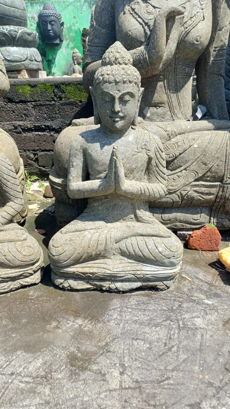 Buddha Greenstone  Welcome (Namaste) Buddha 80cm(h)