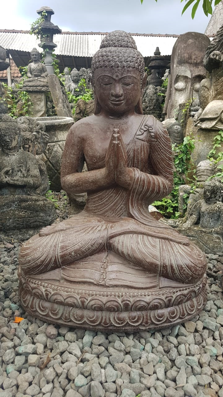 Buddha Namaste / Pray  cement 80cm Grey