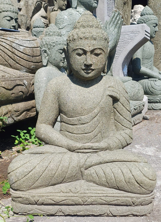 Buddha Lavastone (Greenstone) 60cm(h) Meditation
