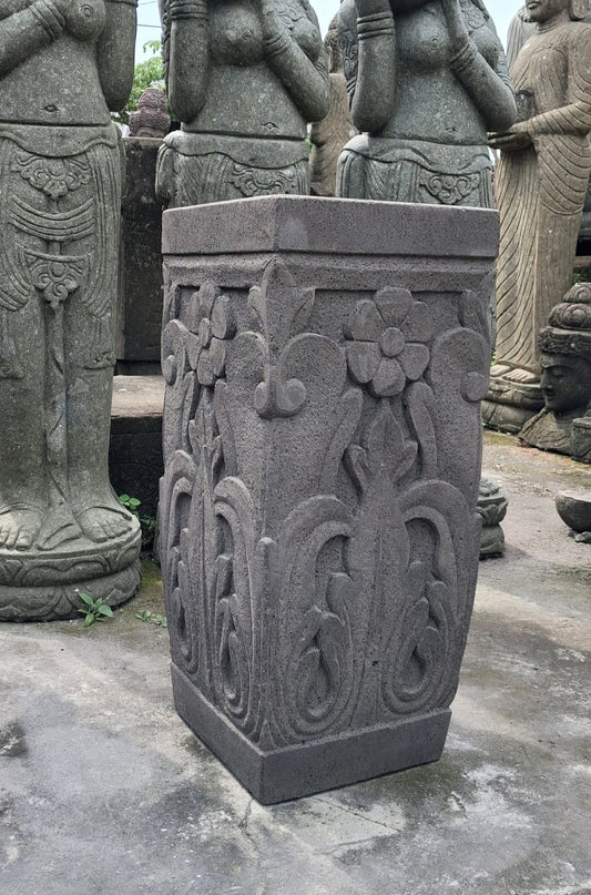 Stand 70cm  handcarved natural finish cement