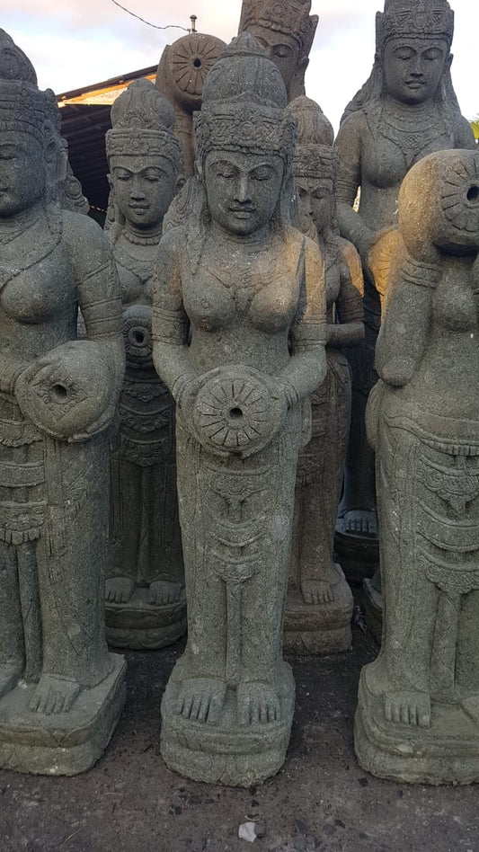 Dewi (Goddess) Greenstone standing  statue 150cm(h)with jug
