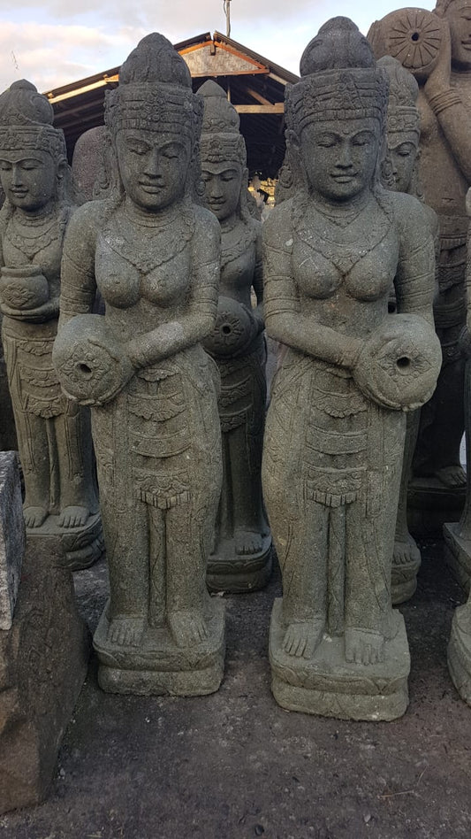 Dewi Greenstone (Lava stone) i (with pouring jug) standing  120cm carved Statue
