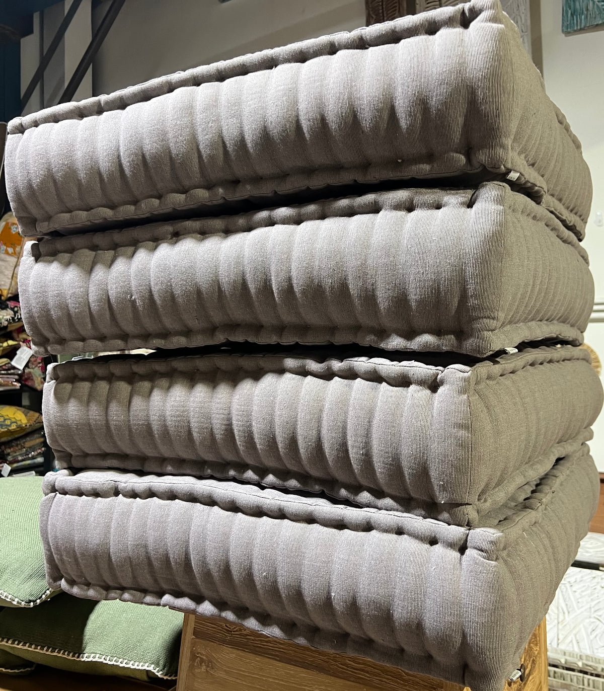 Meditation Mattress/Cushion 60cmx60cmx15cm Cotton Texture weave Organic Kapok filling
