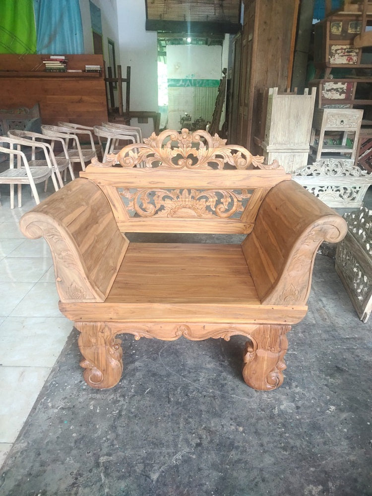 Mas Recycled Teak Kartini Carved Chair (Natural)