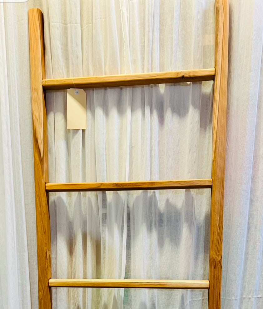 Natural Ladder Ladder Teak wood Natural 170cm ht x 60cmwidth – That Bali Shop
