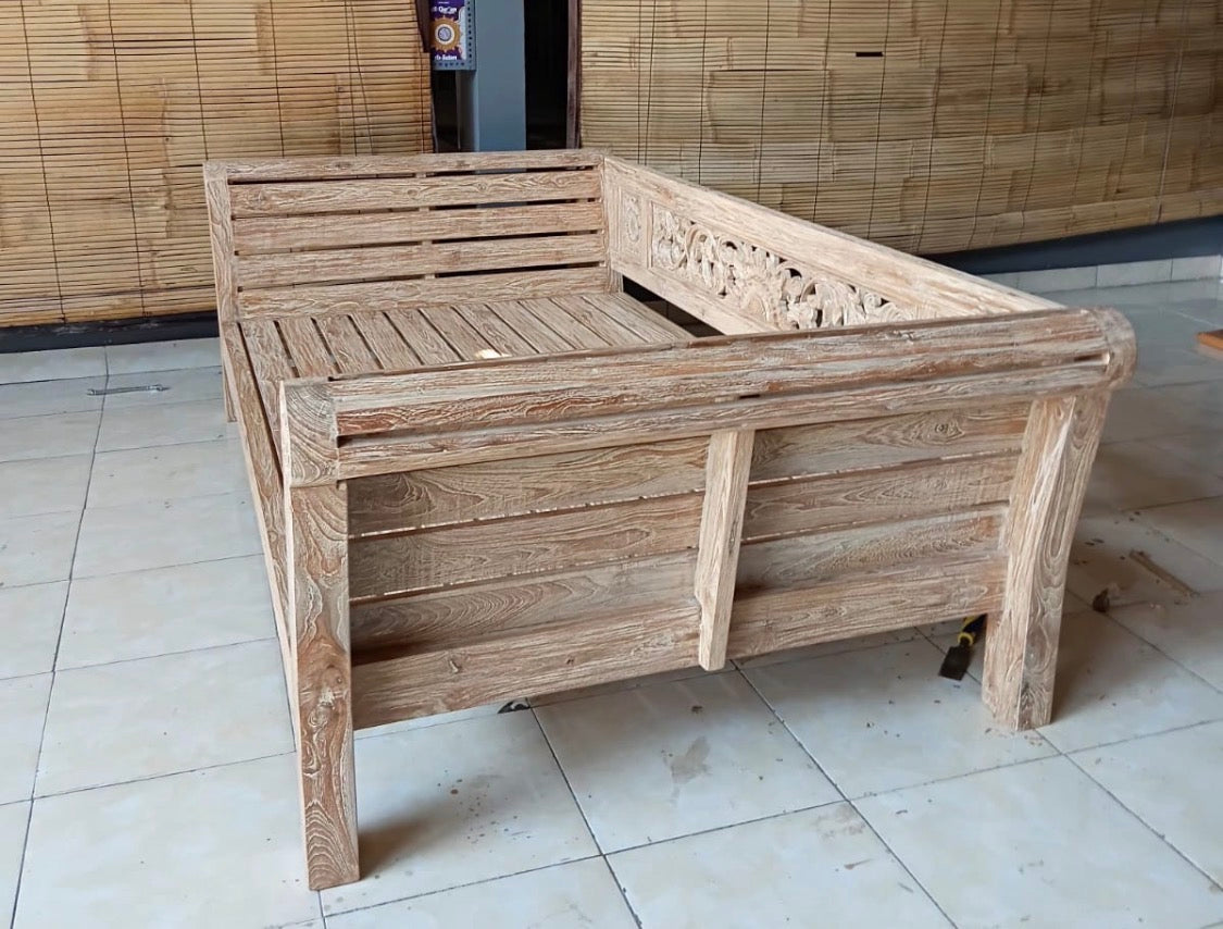 Batubulan Yanto Recycled Teak Daybed Large (Creamwash finish)