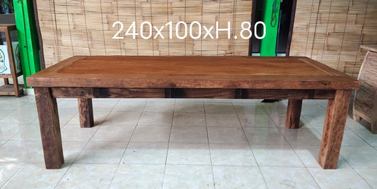 Mas Dining Table Recycled Teak  2.4m x 1m x 80cm(h )Natural stain