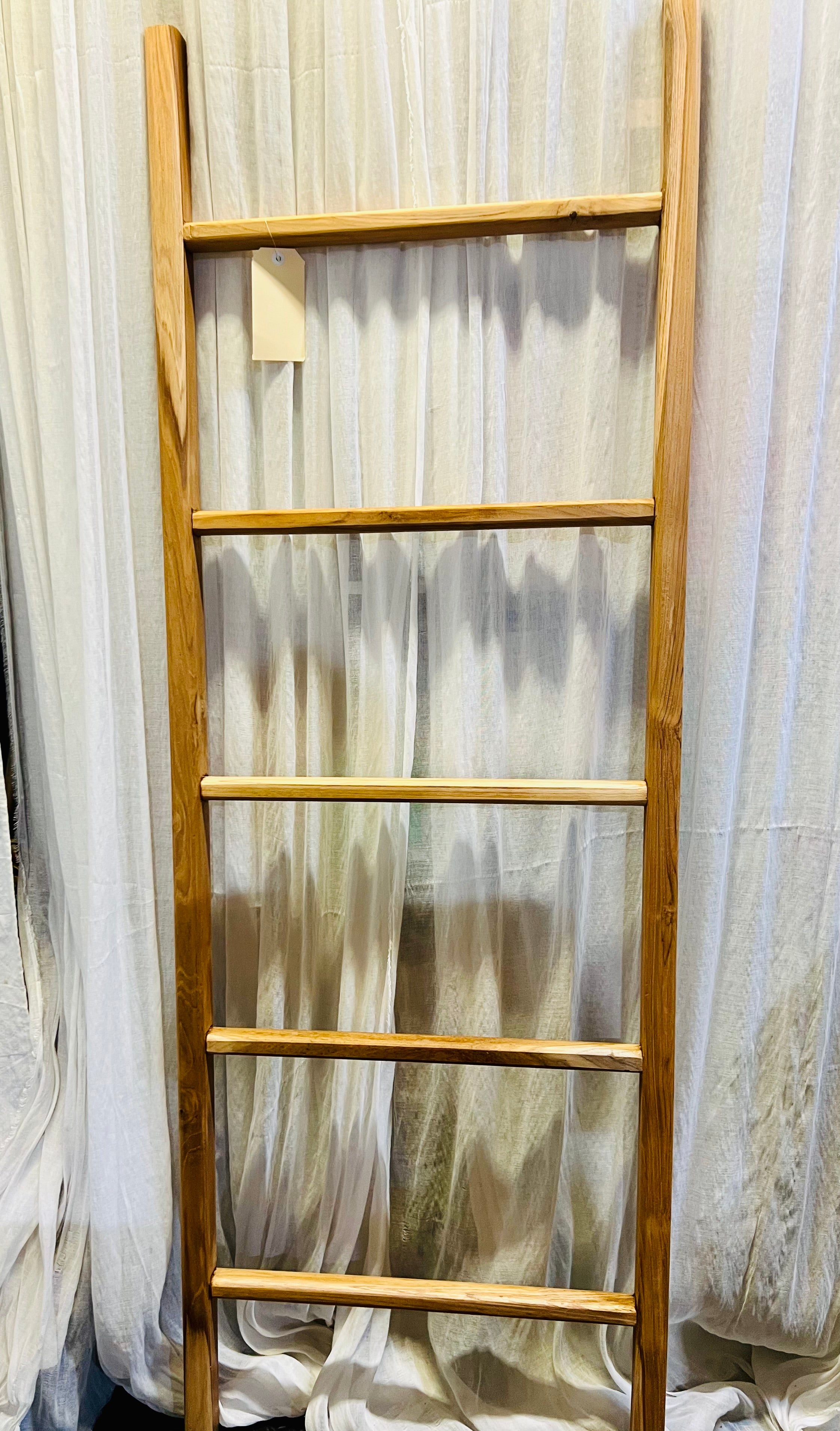 Natural Ladder Ladder Teak wood Natural 170cm ht x 60cmwidth – That Bali Shop