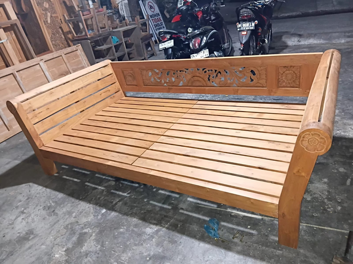 Mas Yanto Recycled Teak Daybed Double  Natural finish