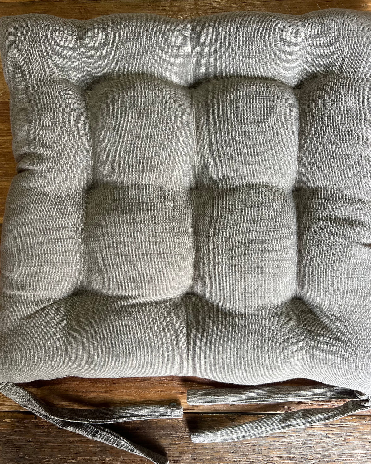 Texture weave cotton handtufted  seat mattress kapok cushion with ties 40cmx40cmx6cm