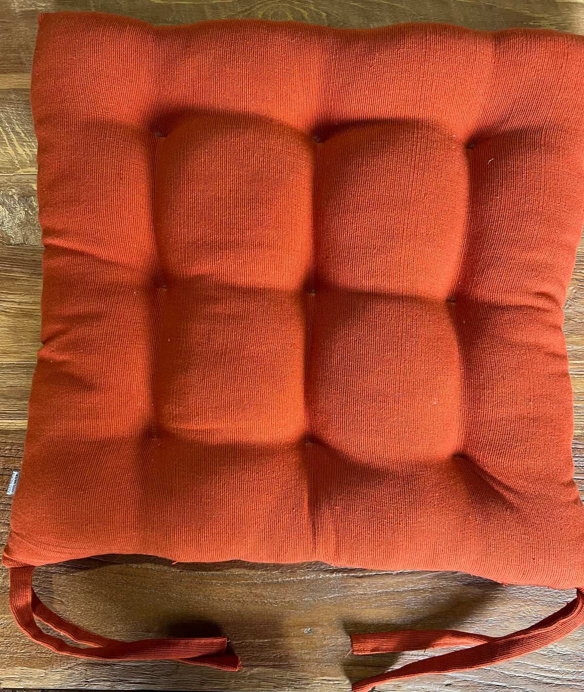 Texture weave cotton handtufted  seat mattress kapok cushion with ties 40cmx40cmx6cm