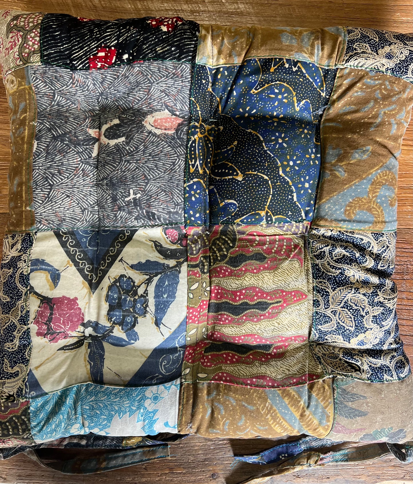Vintage Cotton Organic Kapok Filled Tufted mattress cushion 40cm x 40cm x 6cm