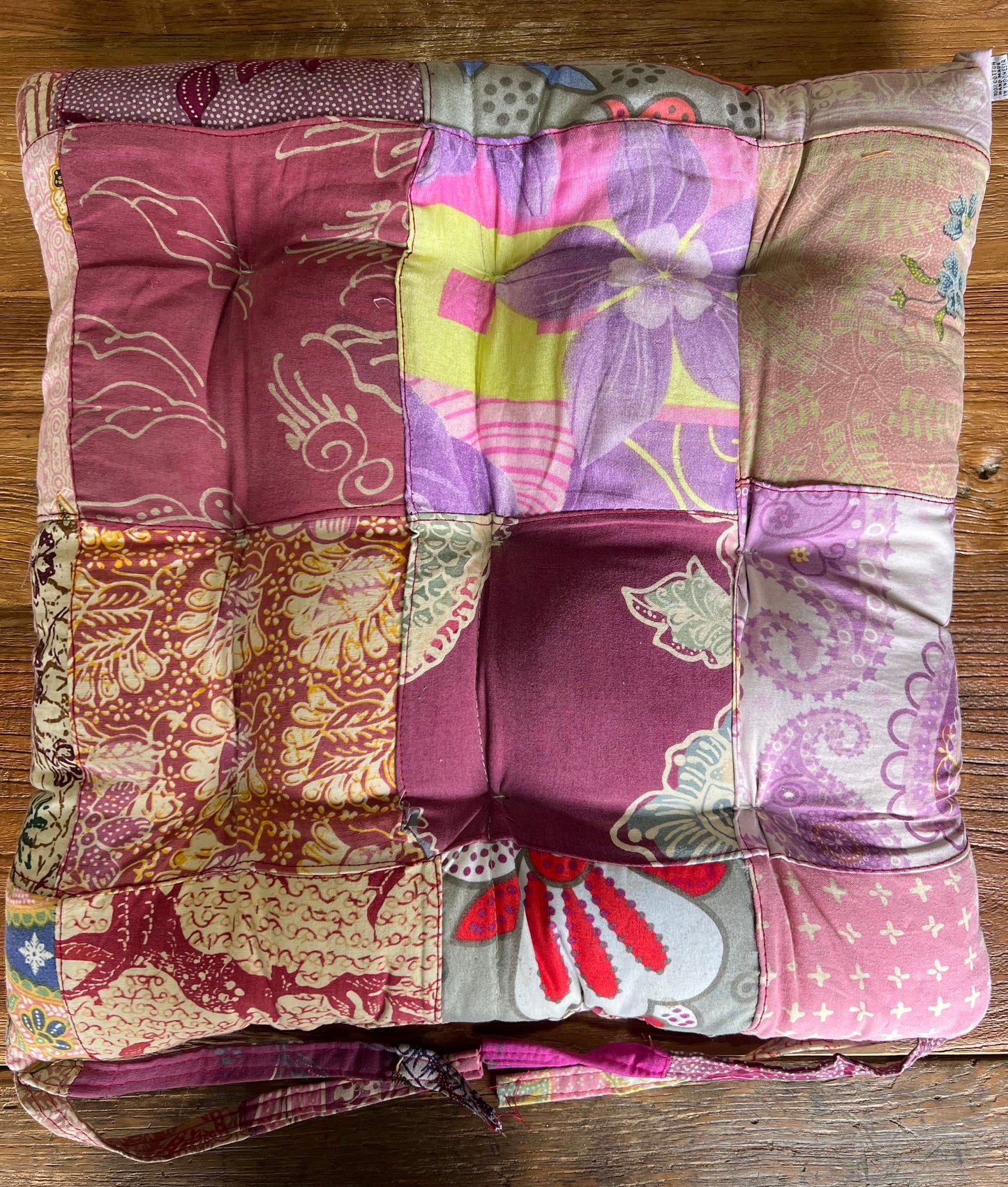 Vintage Cotton Organic Kapok Filled Tufted mattress cushion 40cm x 40cm x 6cm