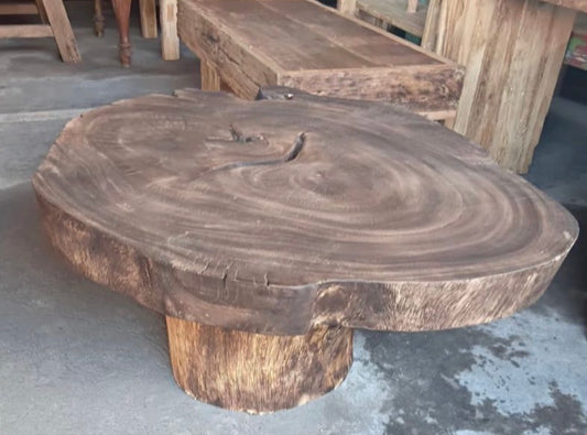 Mas recycled  Old Java Teak Log wood Coffee Table 105cm diameter