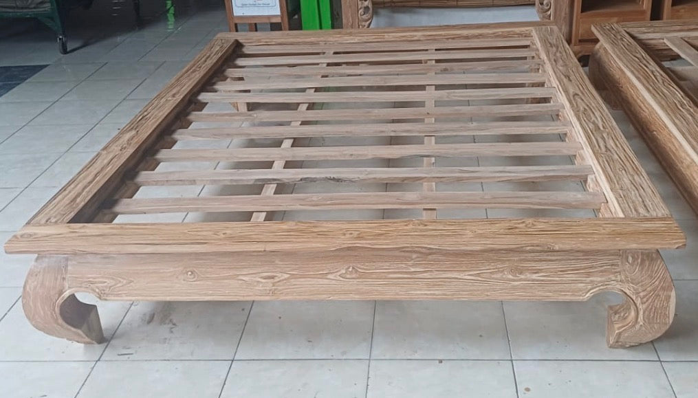 Bed Teak Opium Eastern Style King Single  (creamwash finish)