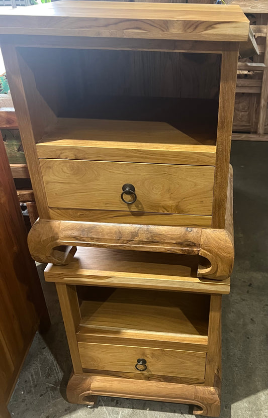 Bedside cabinet Teak Opium Eastern Style Natural teak wood finish