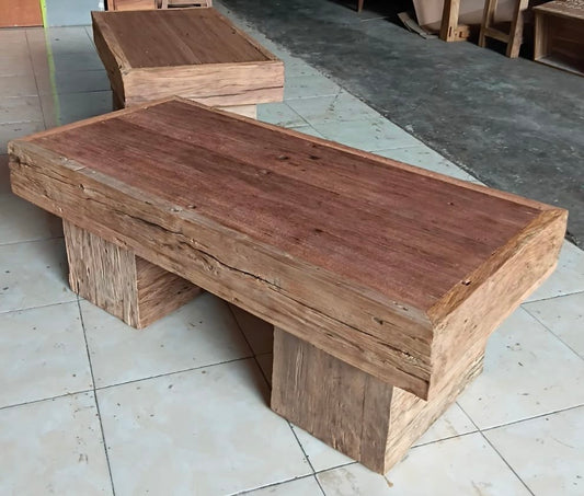 Mas recycled Java Old  Railway Sleeper wood Coffee Table 100cm length