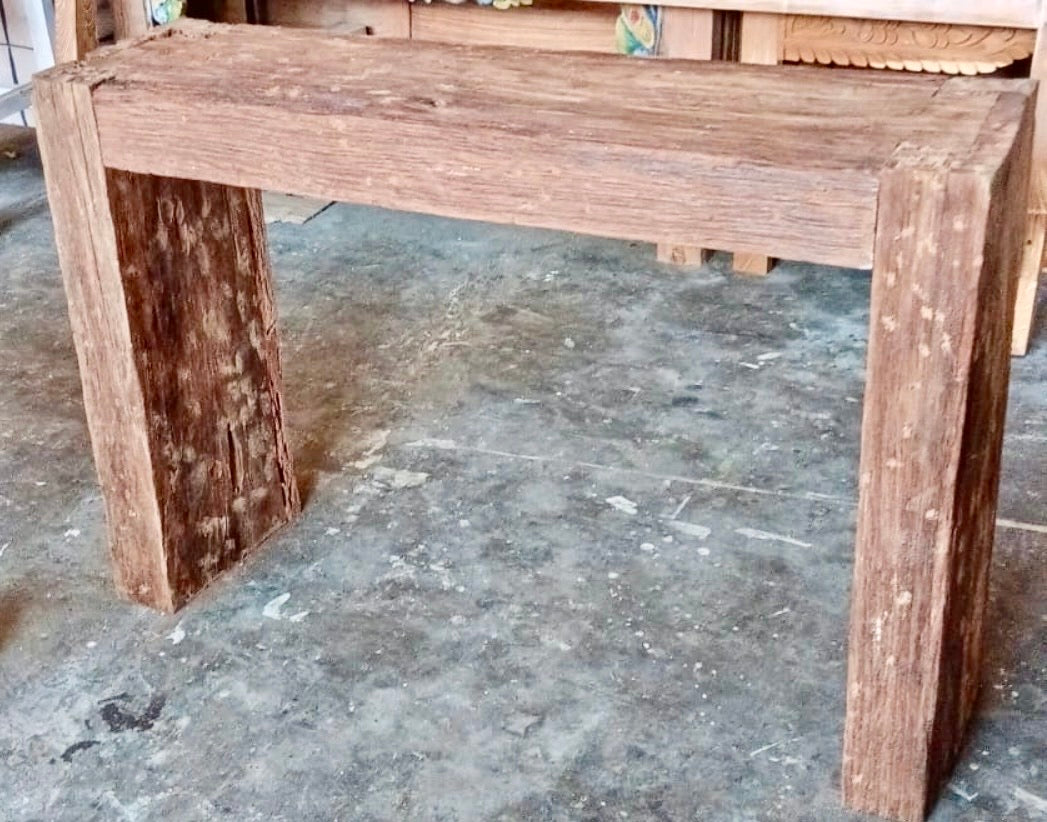 Mas recycled Java Railway Sleeper wood Consul/Side Table 110cm length