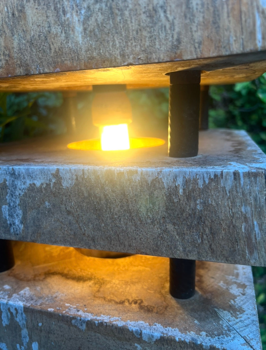 Teak Log Garden Lamp 150cmht