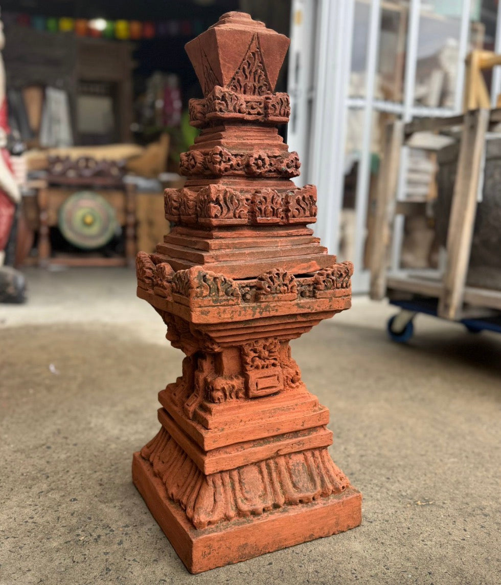 Terracotta Temple  (Candi) 65cmht.2 sections