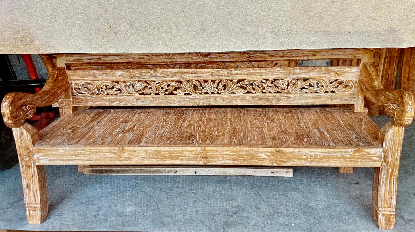 Toyo "Kuno" Recycled Teak Hand Carved  Daybed (natural wash)