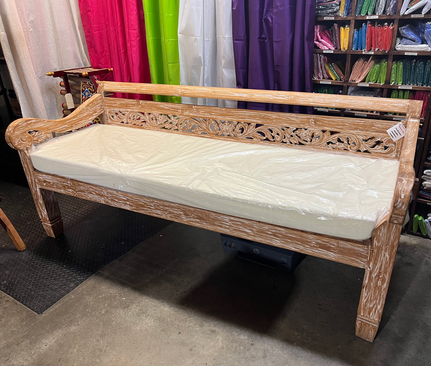 Toyo Kuno Recycled Teak Hand Carved  Daybed (natural wash)
