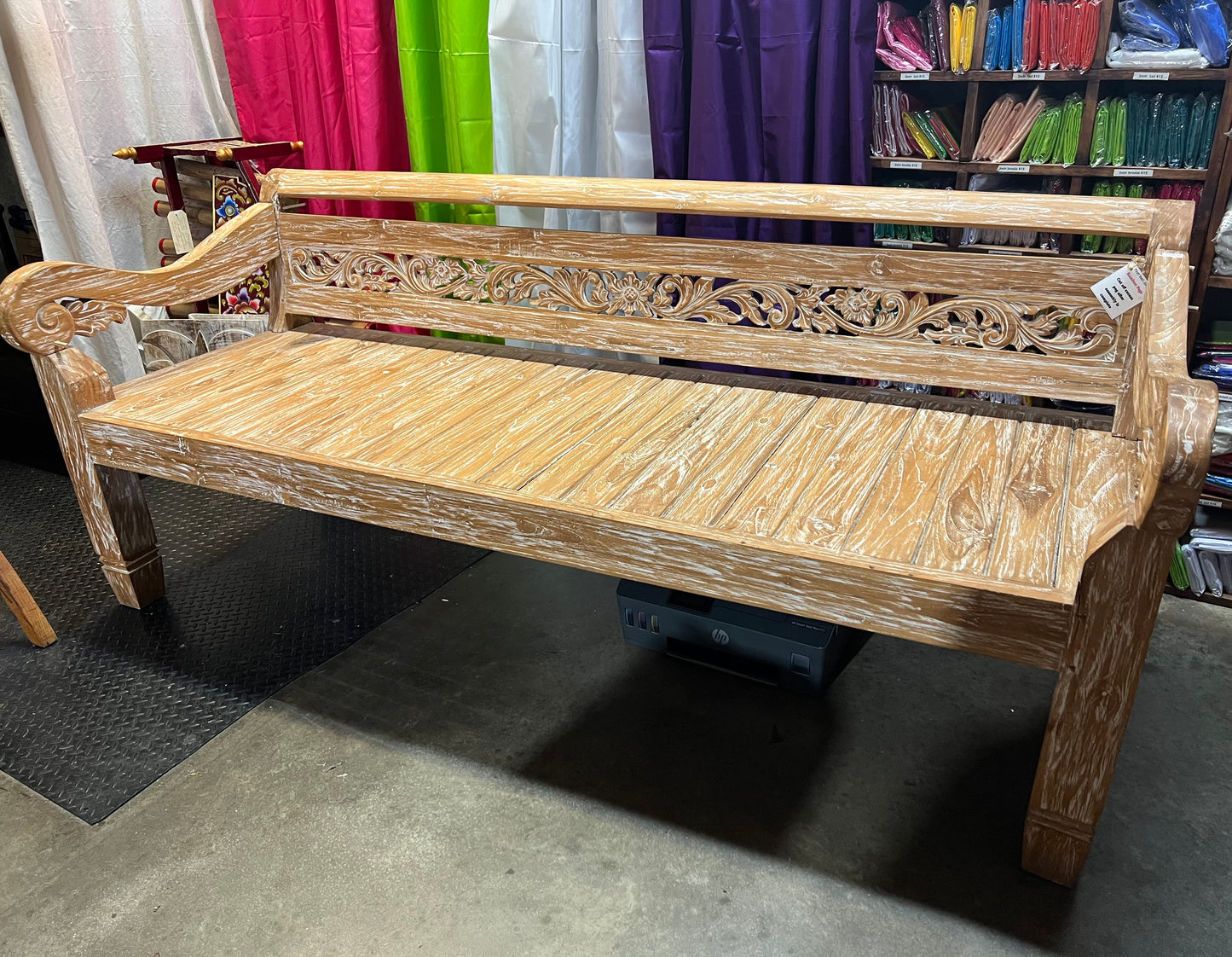 Toyo Kuno Recycled Teak Hand Carved  Daybed (natural wash)