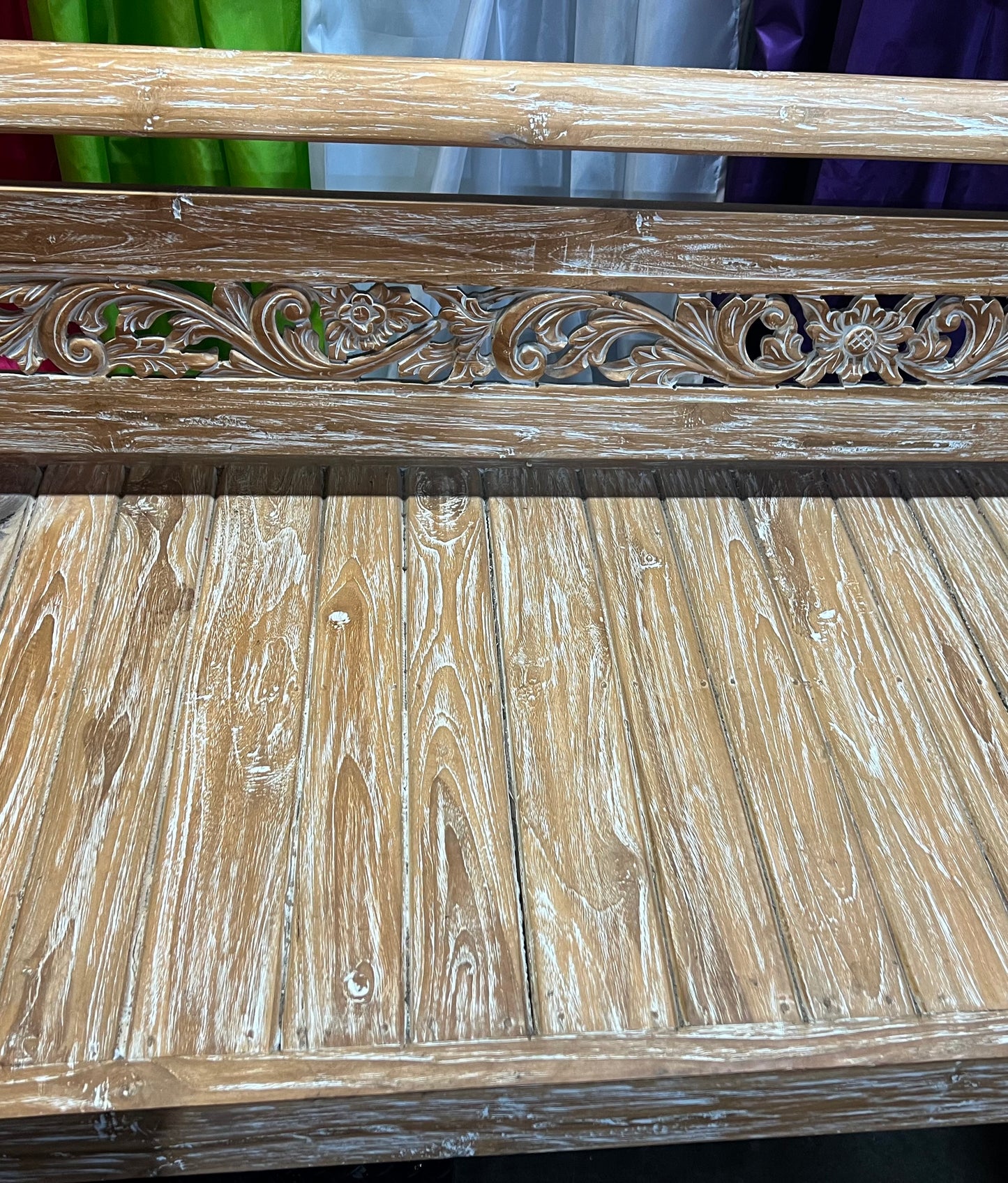Toyo Kuno Recycled Teak Hand Carved  Daybed (natural wash)