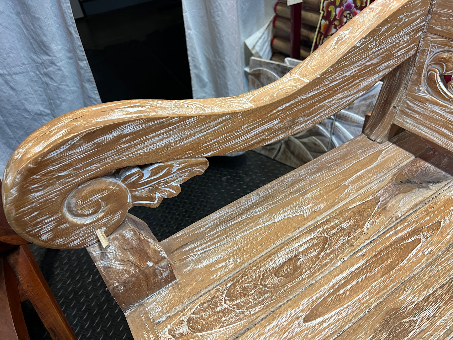 Toyo Kuno Recycled Teak Hand Carved  Daybed (natural wash)