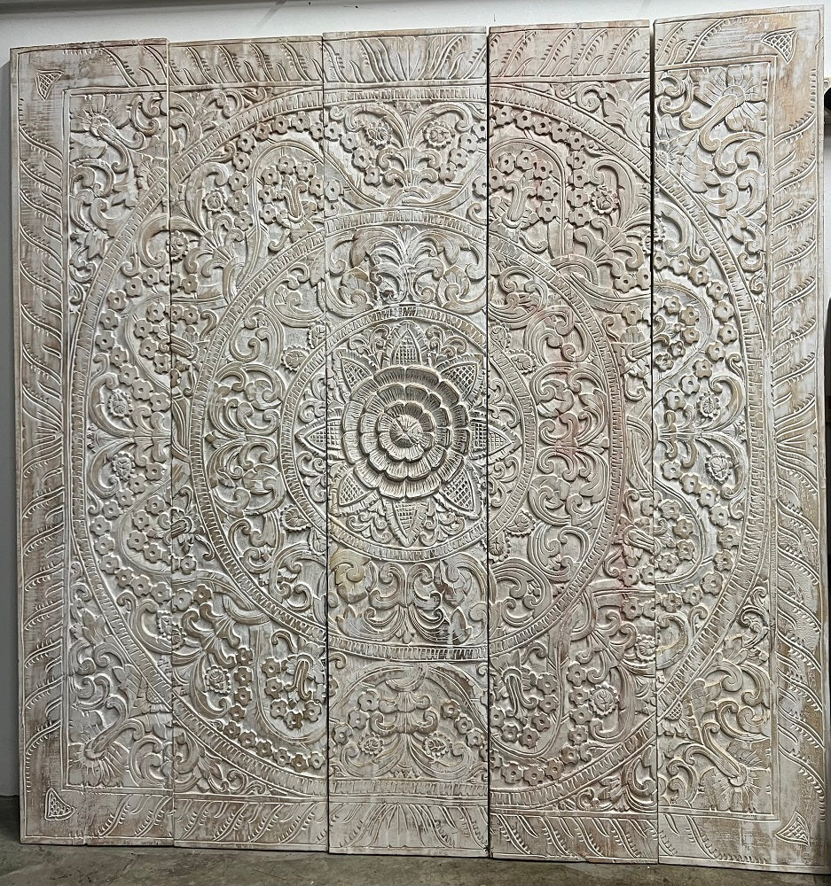 Wall panel hand carved section Mandala Design 150cm x 150cm