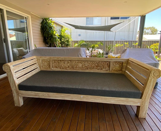 Batubulan Yanto Recycled Teak Daybed Matthew Medium (Creamwash)