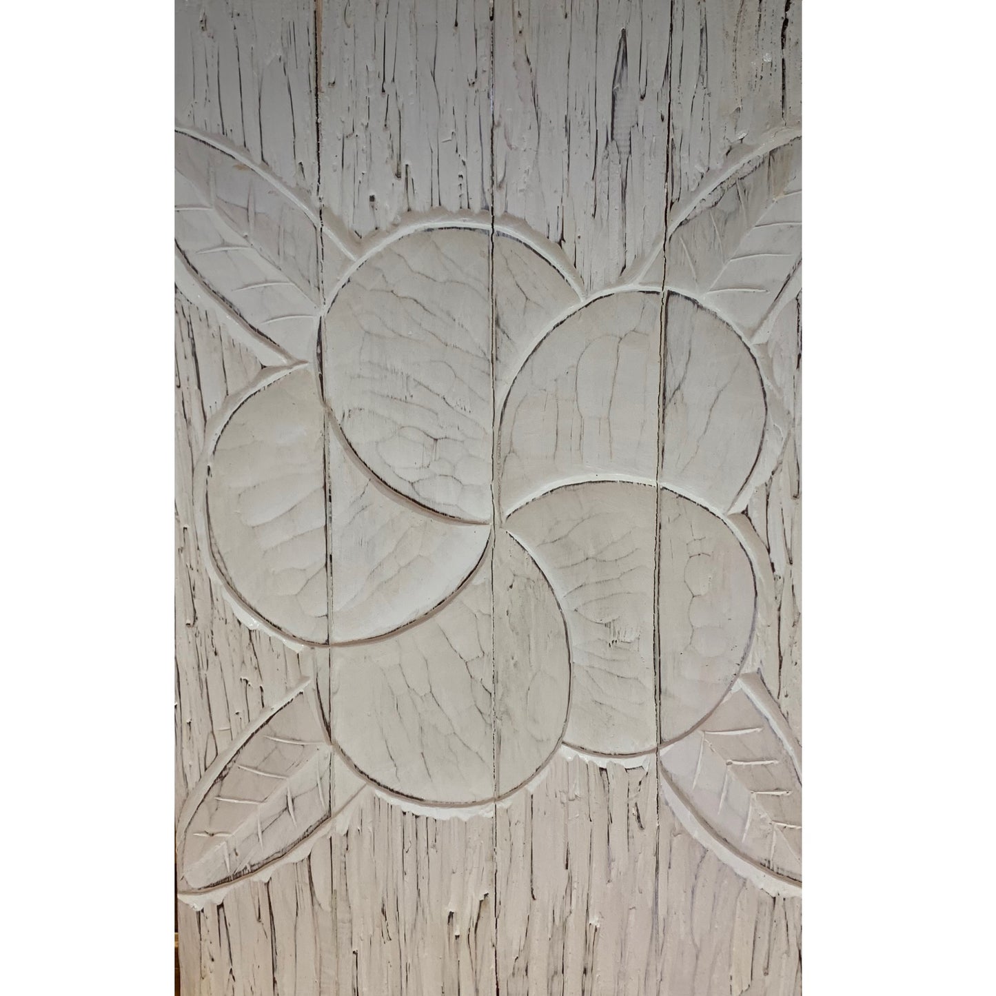 Timber hand carved  Frangipani panel