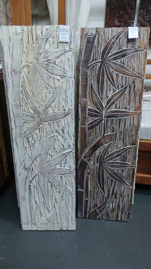 Timber hand carved Bamboo panel - 2 colours