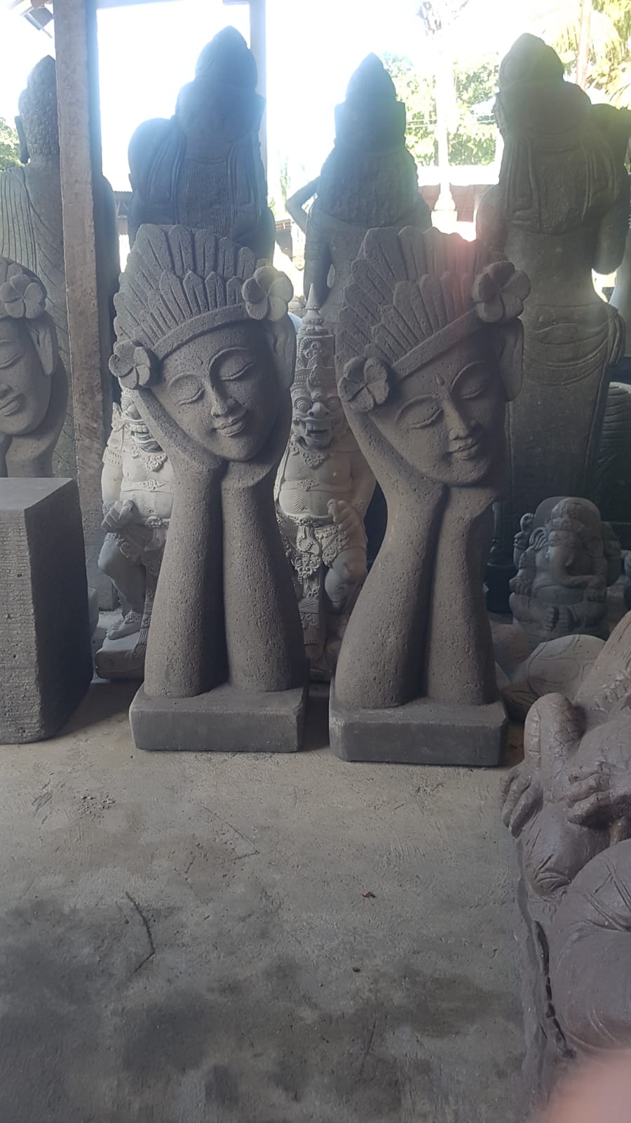 Balinese Dreamer 1m cement abstract statue