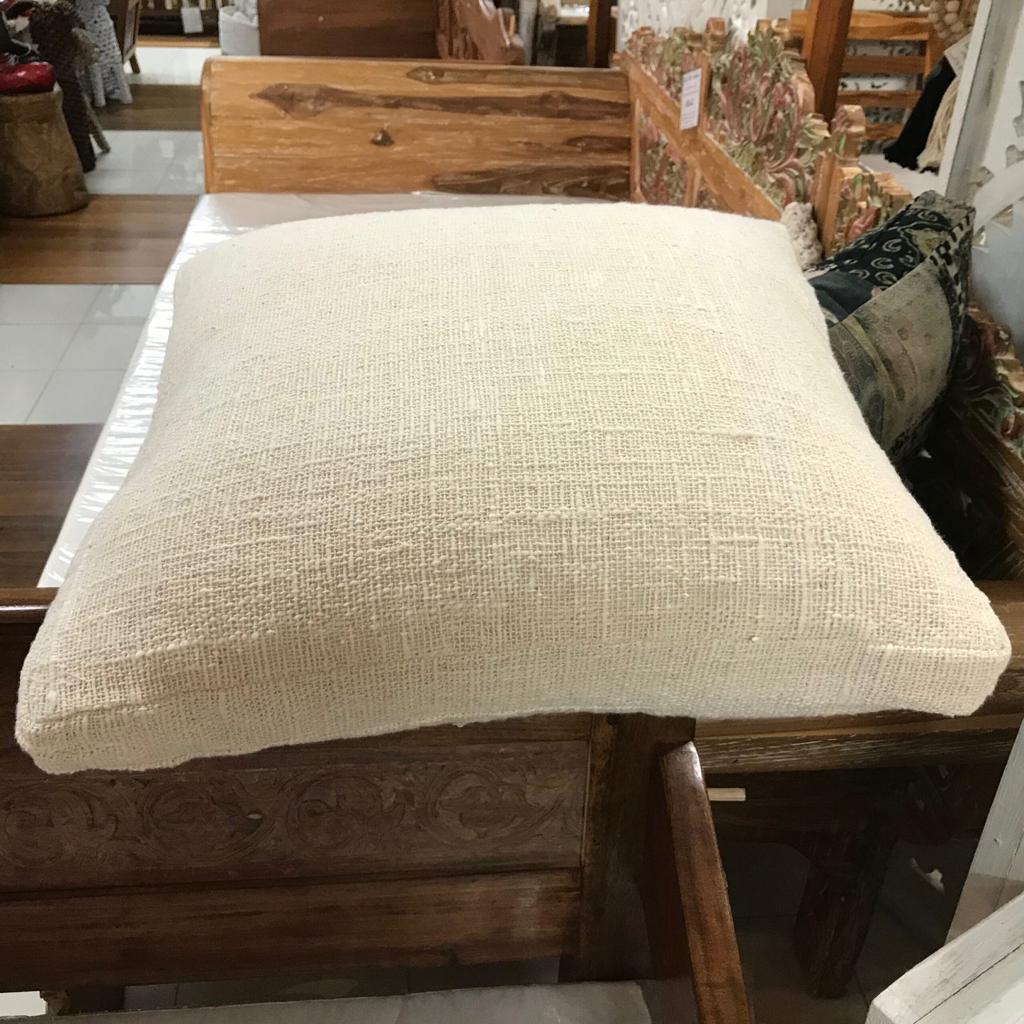 Closed rustic weave natural cotton Cushion Covers - various shapes and sizes