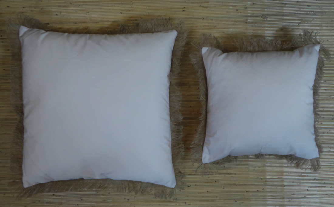 Hessian Fringe Cushion Cover Cream