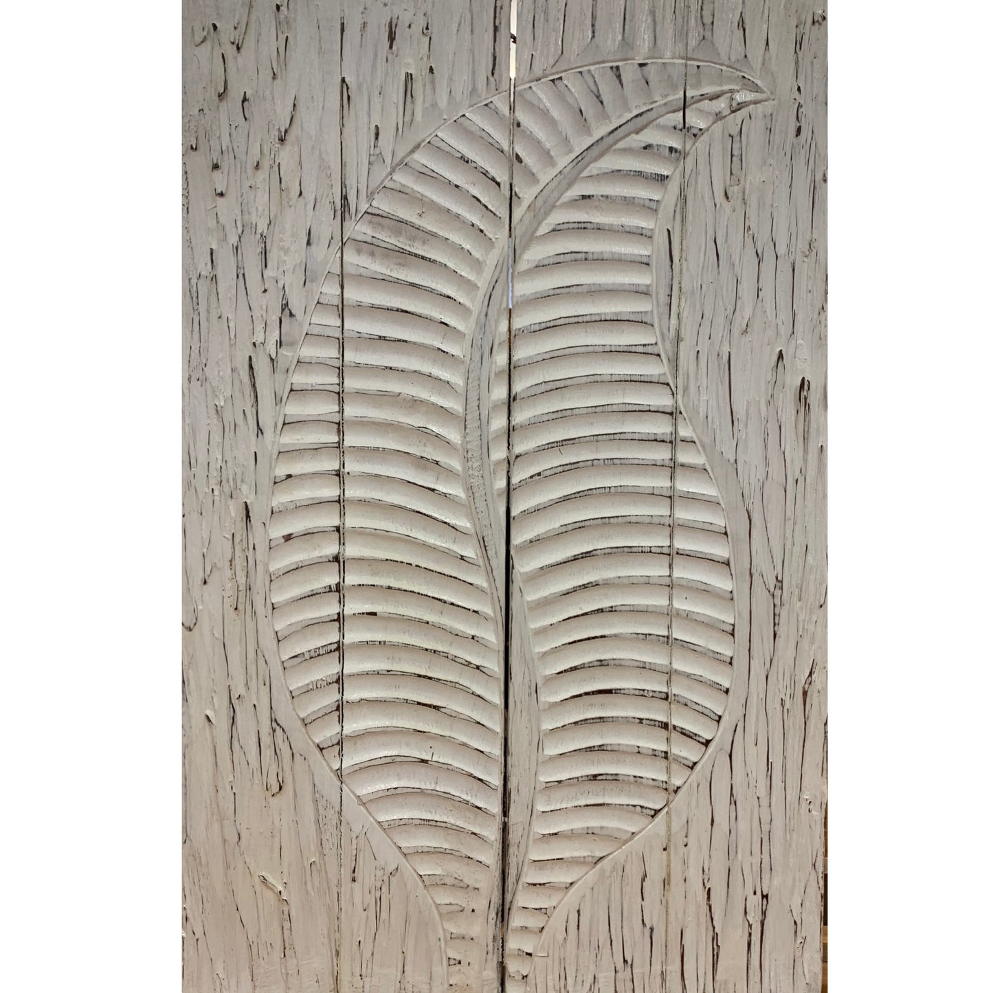 Timber hand carved Leaf design Panel