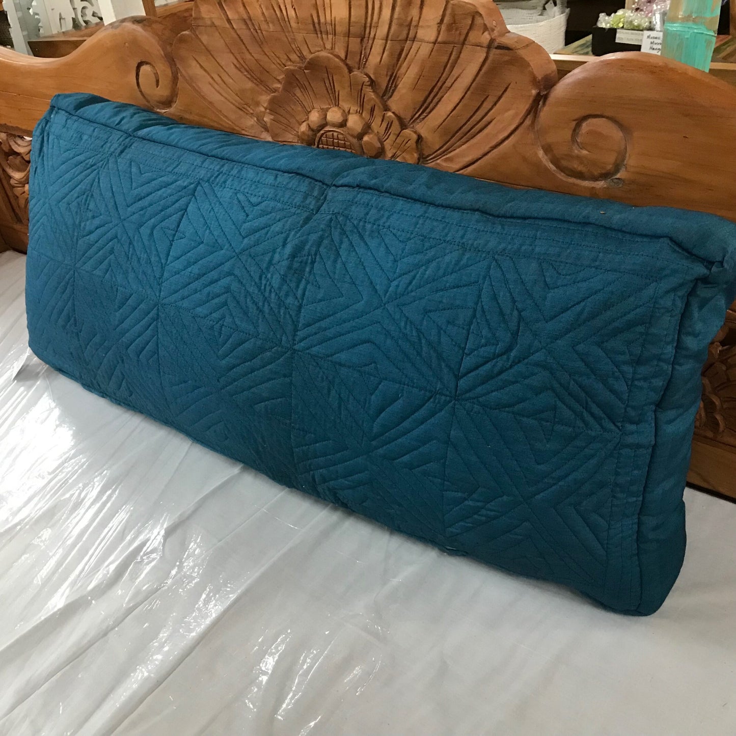 Quilted Geometrical Oblong Cushion Cover 100cm x 40cm