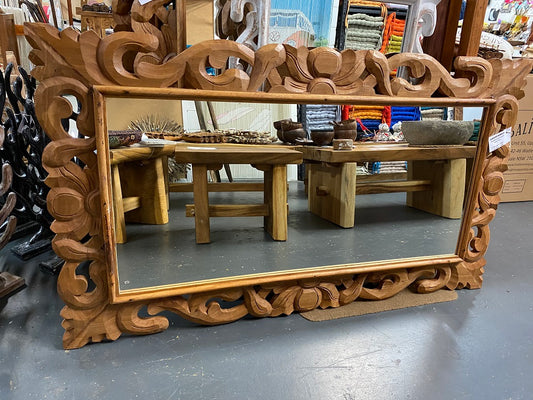 Carved Timber Mirror 140cmx80cm