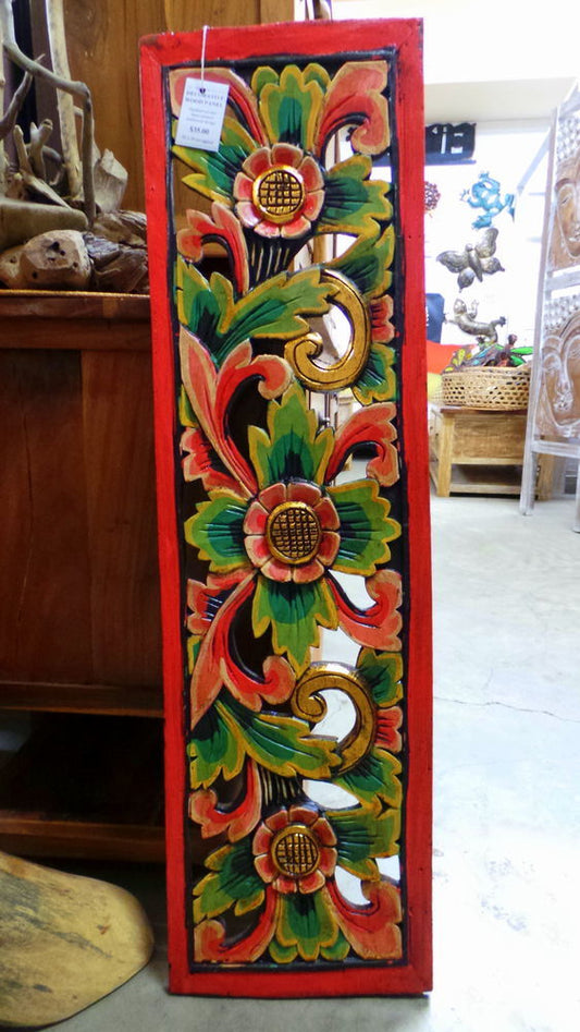 Decorative carved timber Panel - 95 x 29cm