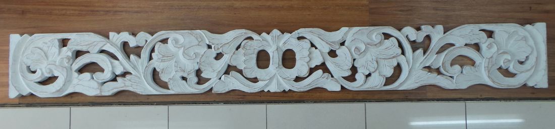Wood White carved Panel 160cmx19cmx3cm