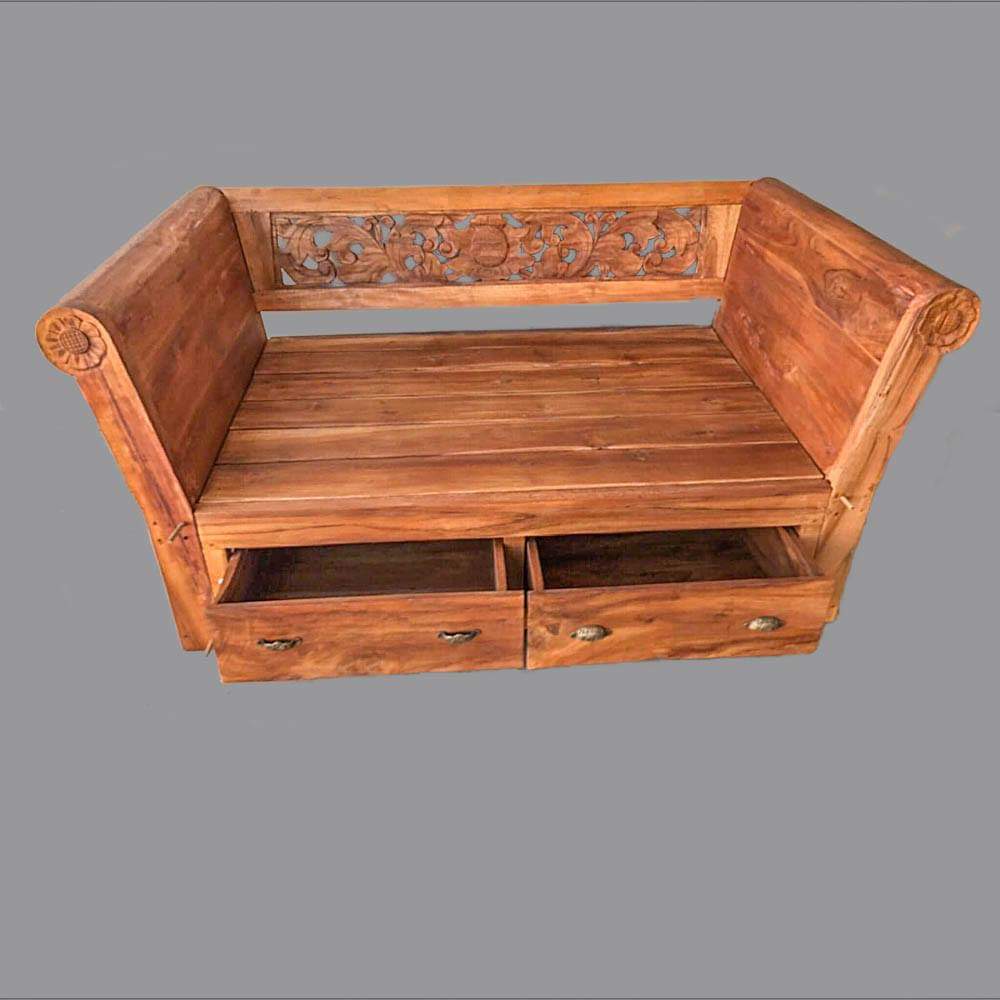 Batubulan Yanto Recycled Teak Daybed with drawers LE (Natural)